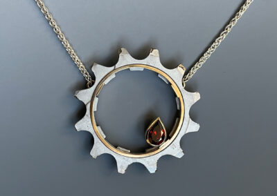Zircon & Bicycle Chain Necklace