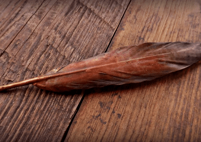 Copper Electroplated Feather Brooch Pin 1
