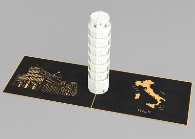 Kirigami Art – Leaning Tower of Pisa